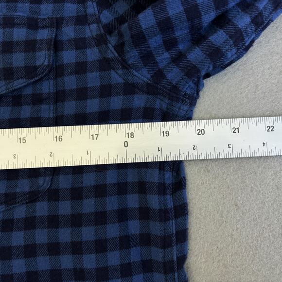 Lucky Brand Button Up Shirt Mens Medium Pearl Snap Blue Gingham Plaid Casual - Picture 5 of 9